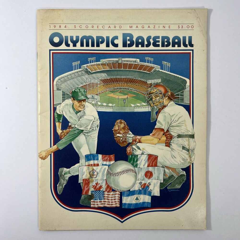 Olympic Baseball Program  1984 - Scorecard Magazine - Vintage MLB Ephemera